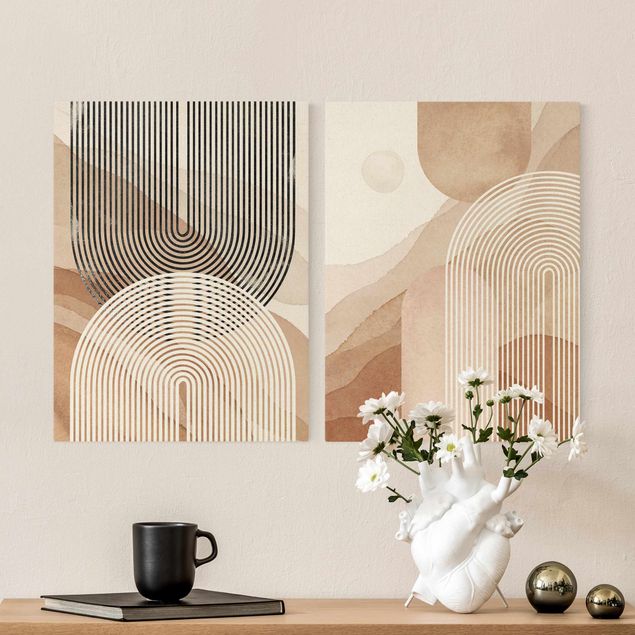 quadros modernos para quarto de casal Geometrical Shapes - Rainbow