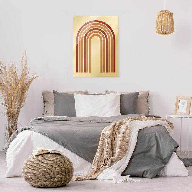 quadros modernos para quarto de casal Geometrical Shapes - Rainbow Pink