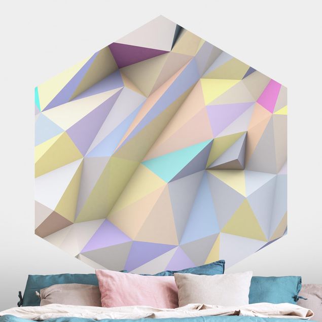 decoraçao cozinha Geometrical Pastel Triangles In 3D