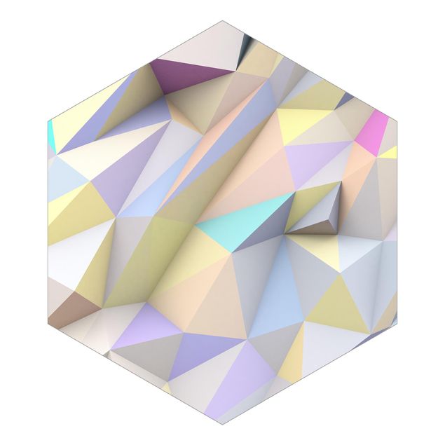 murais de parede Geometrical Pastel Triangles In 3D
