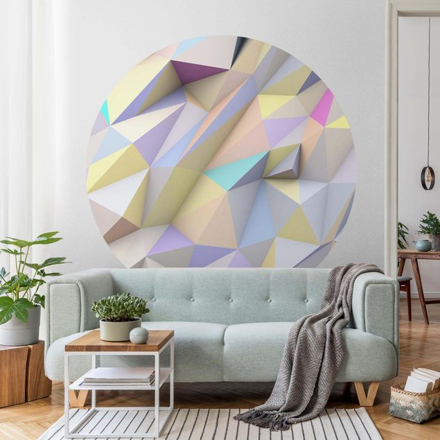 decoraçoes cozinha Geometric Pastel Triangles In 3D