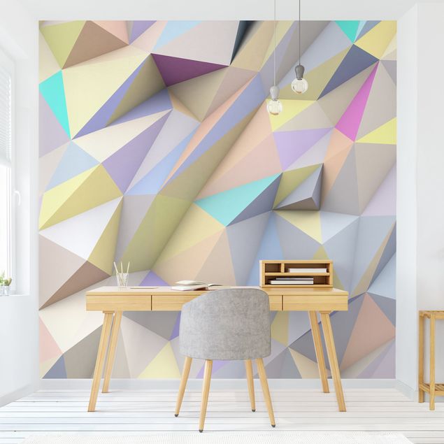 decoraçao cozinha Geometric Pastel Triangles In 3D
