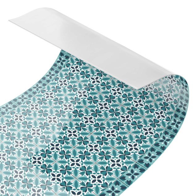 backsplash cozinha Geometrical Tile Mix Blossom Turquoise
