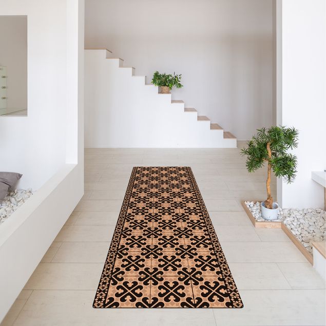 tapetes sala modernos Geometrical Tile Mix Hearts Black