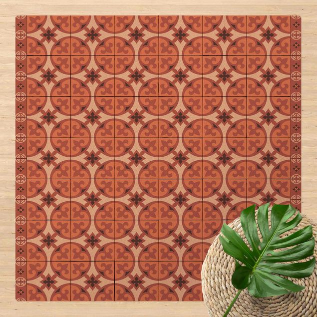 Tapetes modernos Geometrical Tile Mix Circles Orange