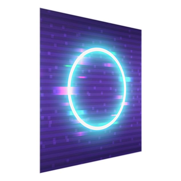 quadro em vidro Geometrical Circle In Neon Colours