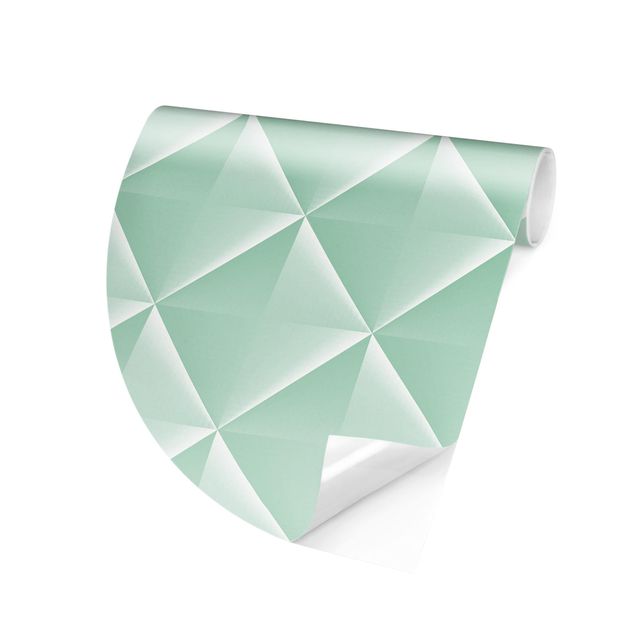 papel de parede para quarto de casal 3d Geometric 3D Diamond Pattern In Mint