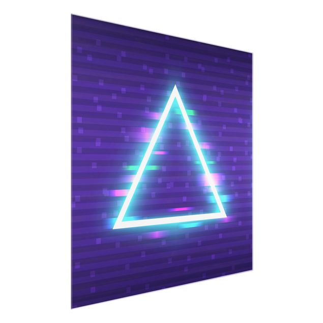 quadro em vidro Geometrical Triangle In Neon Colours