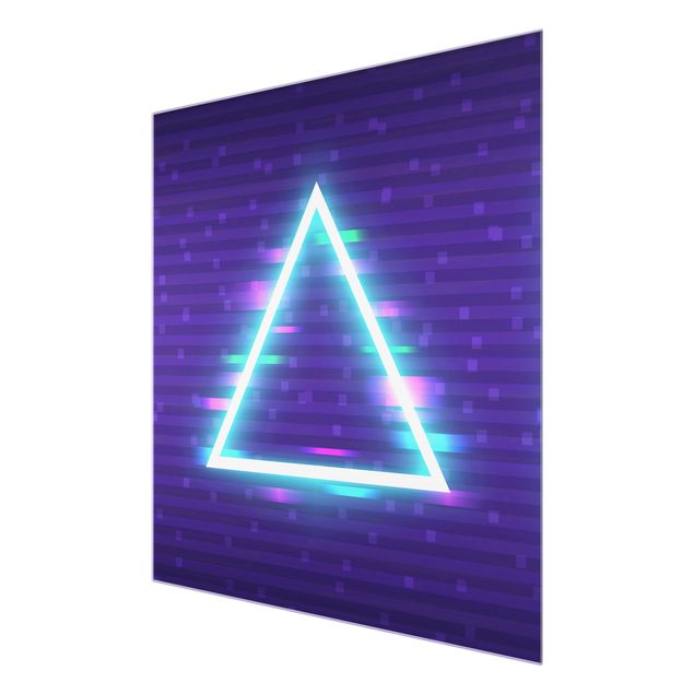 Quadros em vidro Geometrical Triangle In Neon Colours