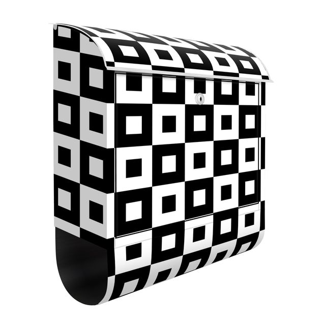 Caixas de correio em preto e branco Geometrical Pattern Of Black And White Squares,