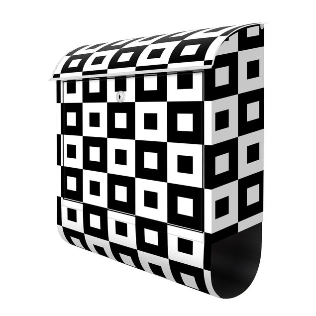 caixas de correio Geometrical Pattern Of Black And White Squares,