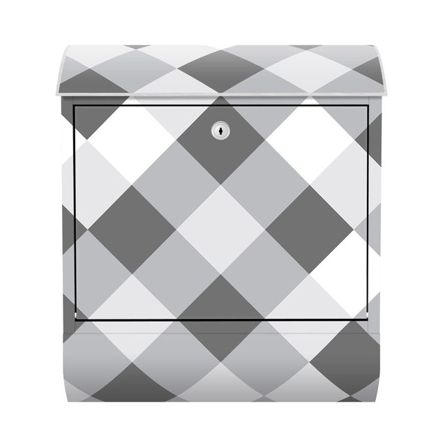 caixas de correio exteriores Geometrical Pattern Rotated Chessboard Grey