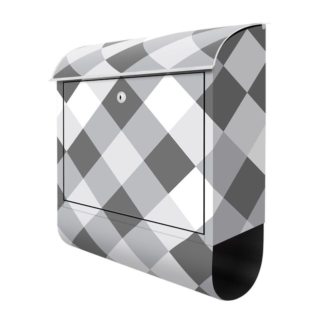 Caixas de correio Geometrical Pattern Rotated Chessboard Grey