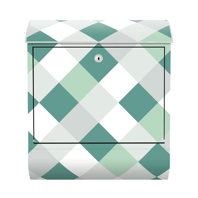 caixas de correio Geometrical Pattern Rotated Chessboard Green