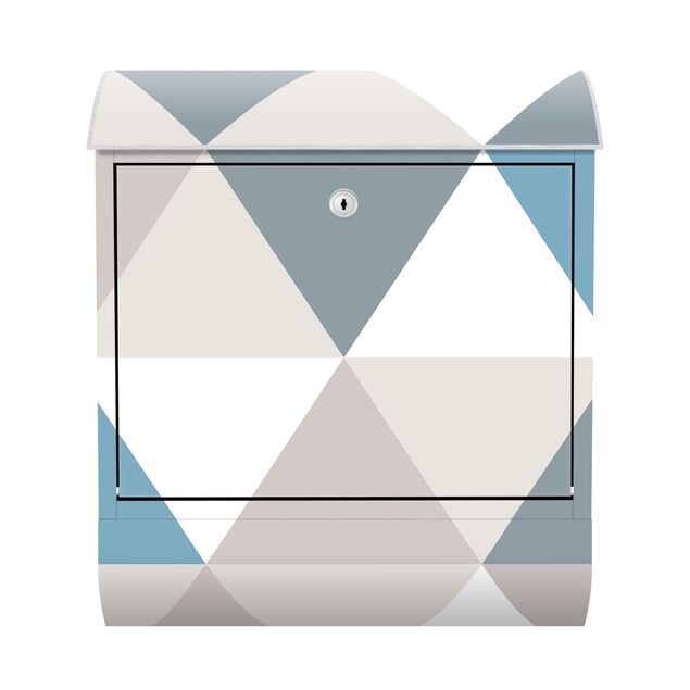 caixa de correio para muro Geometrical Pattern Tilted Triangle Blue