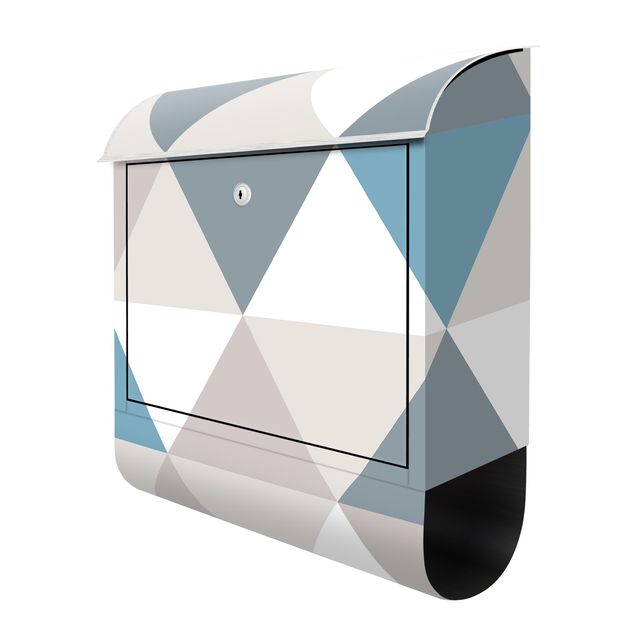 Caixas de correio Geometrical Pattern Tilted Triangle Blue