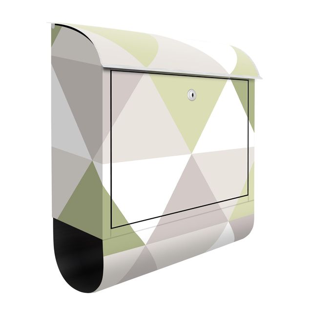 caixa correio verde Geometrical Pattern Tilted Triangle Green