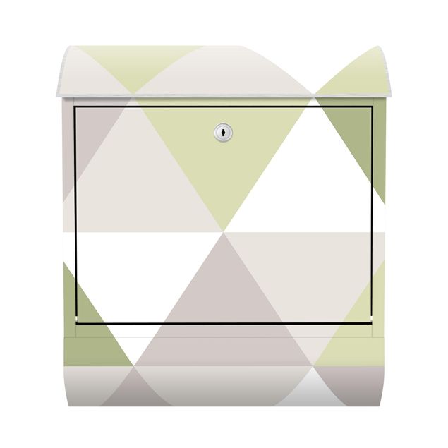 caixa de correio para muro Geometrical Pattern Tilted Triangle Green