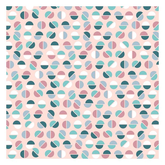 Mural de parede Geometrical Pattern Semicircle In Pastell Colours