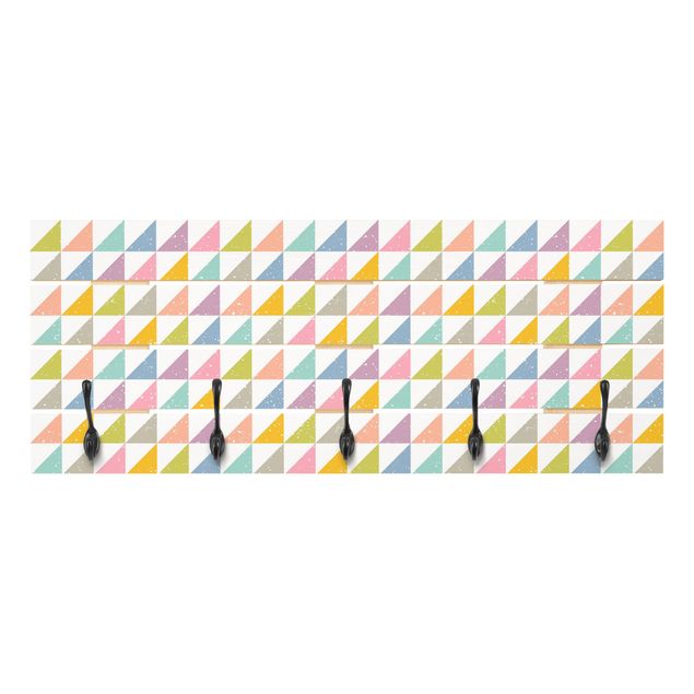 Cabides de parede multicolorido Geometrical Pattern With Triangles Colourful