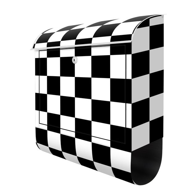 caixa de correio para muro Geometrical Pattern Chessboard Black And White