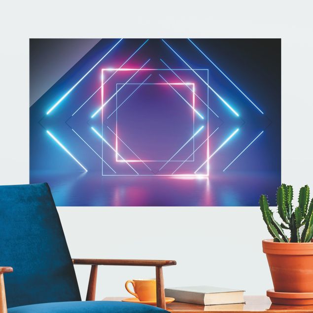 Quadros modernos Geometrical Neon Light