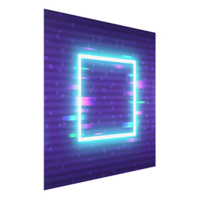 quadro de vidro Geometrical Square In Neon Colours