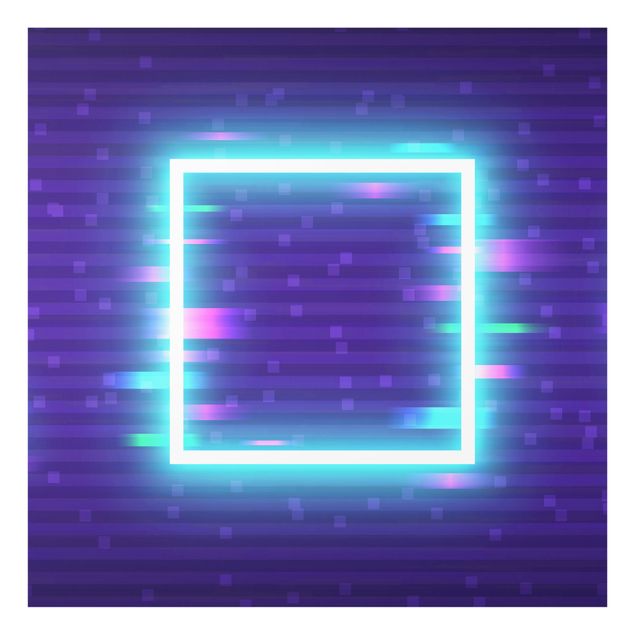 Quadros em vidro Geometrical Square In Neon Colours