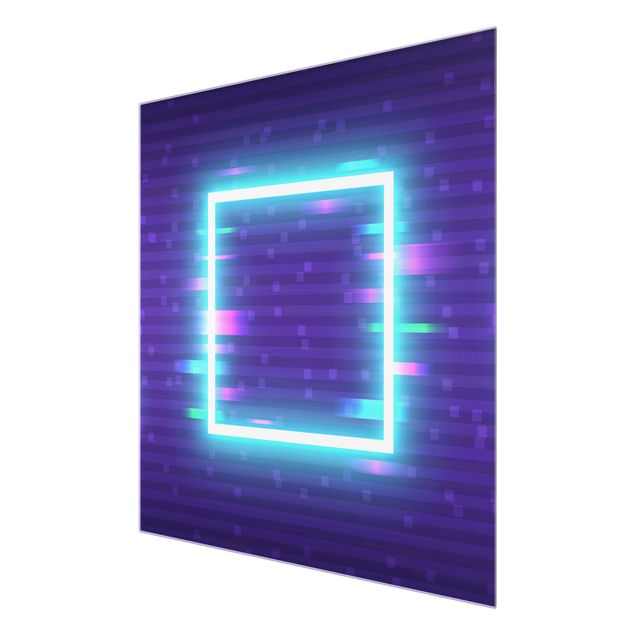 Quadros em vidro Geometrical Square In Neon Colours