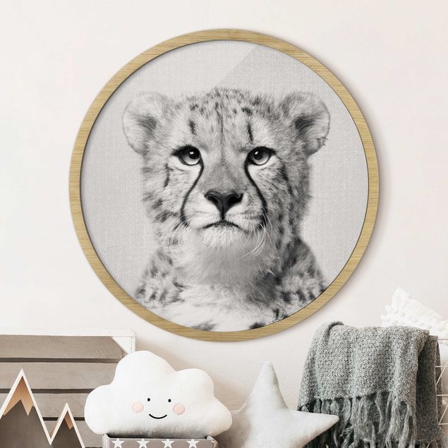 decoração para quartos infantis Cheetah Gerald Black And White