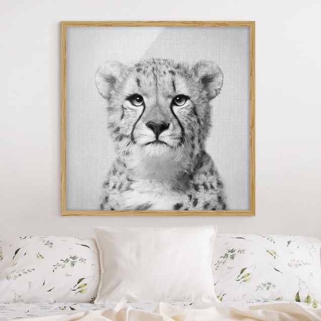 decoração para quartos infantis Cheetah Gerald Black And White