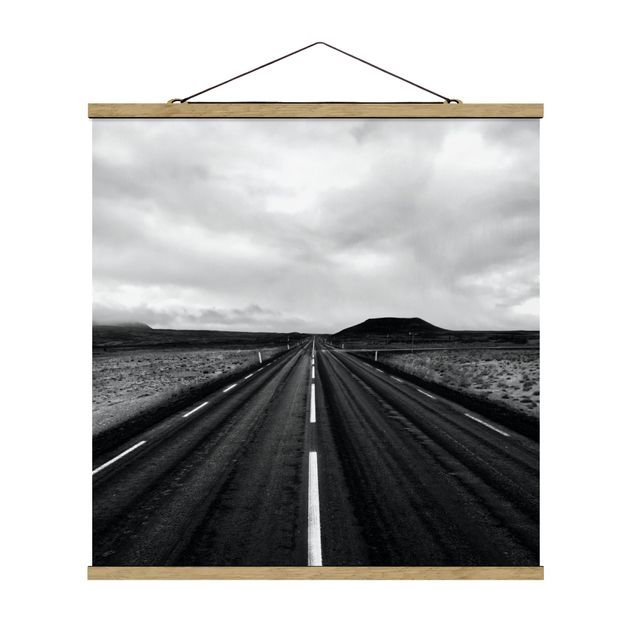 Quadros modernos Straight Road In Iceland