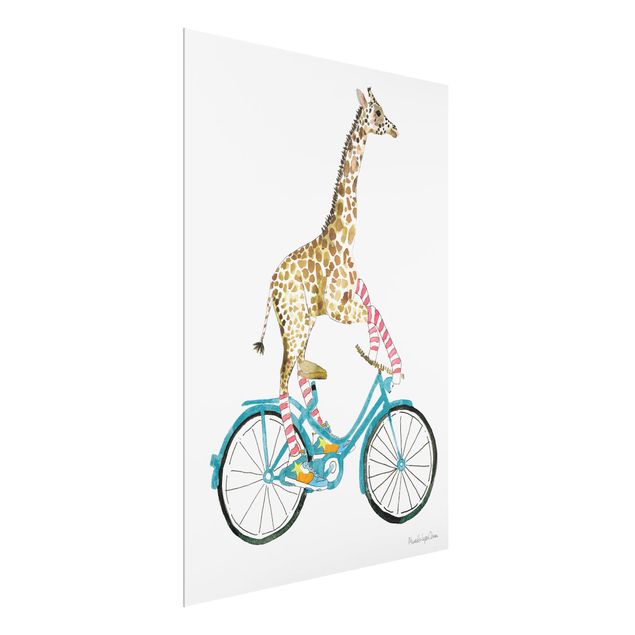quadros decorativos para sala modernos Giraffe on a joy ride II