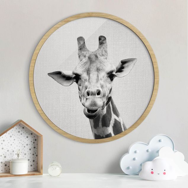decoração para quartos infantis Giraffe Gundel Black And White
