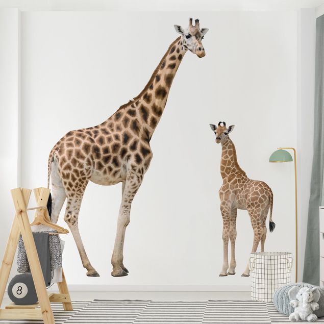 Papel de parede animais Giraffe Mother And Child