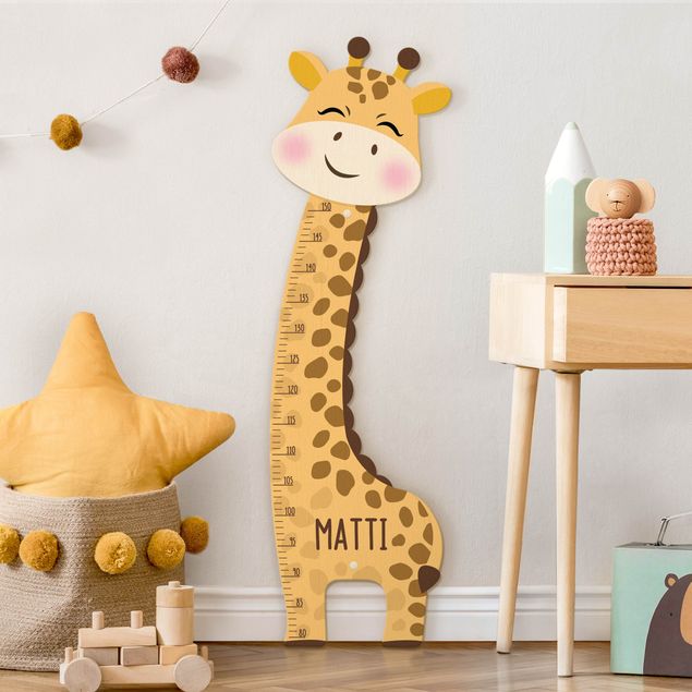 Kindermesslatte Giraffe boy with custom name