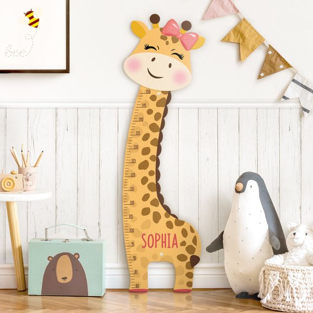 decoração quarto bebé Giraffe girl with custom name