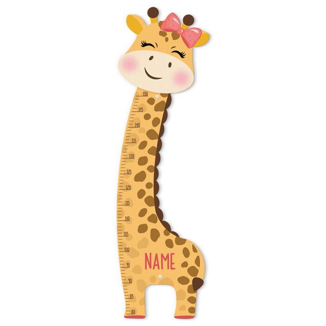 Régua de crescimento Giraffe girl with custom name