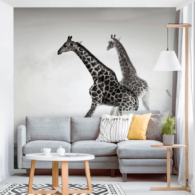 decoraçao para parede de cozinha Giraffe Hunt