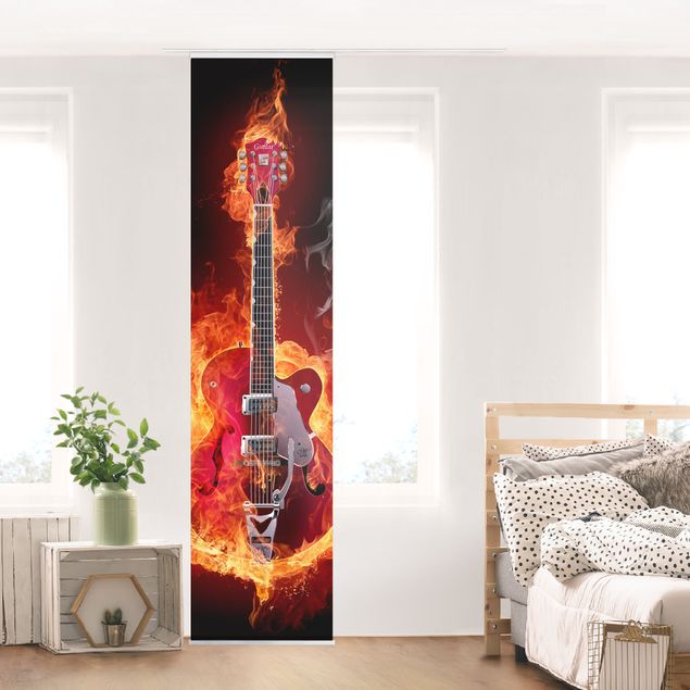 decoraçao para parede de cozinha Guitar In Flames