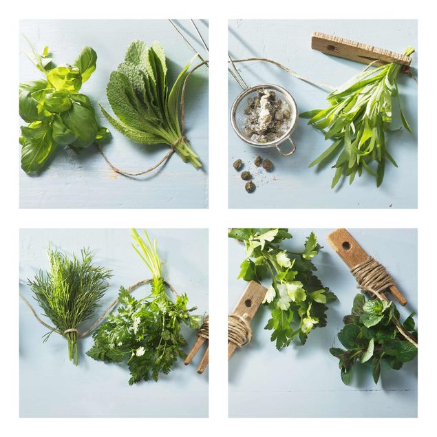 quadro decorativo verde Bundled Herbs