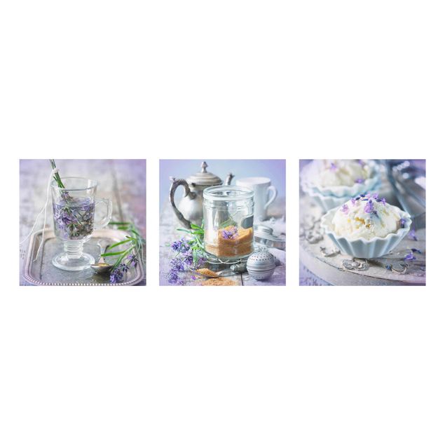quadros flores Lavender Set Vintage
