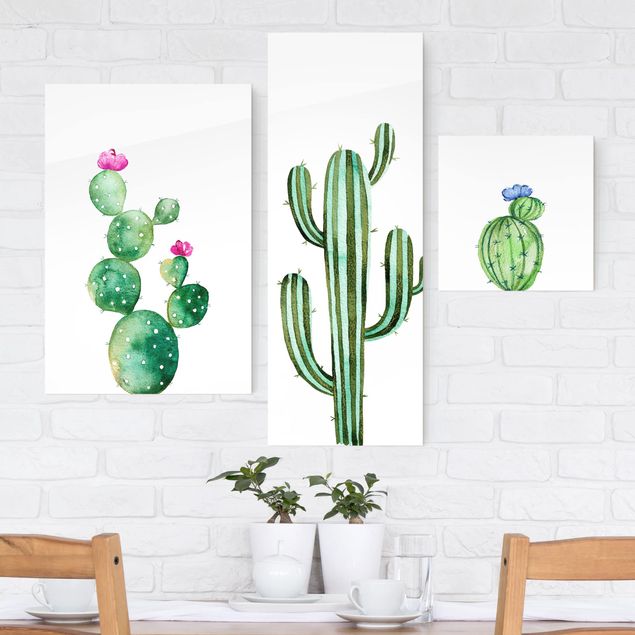 decoraçao cozinha Watercolour Cactus Set