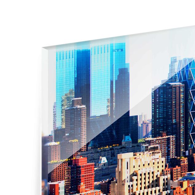 quadros decorativos para sala modernos Manhattan Skyline Urban Stretch