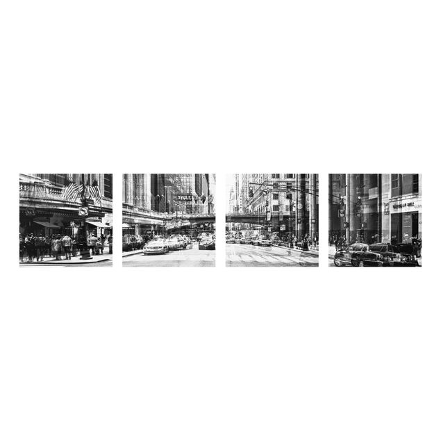 Quadros em vidro em preto e branco NYC Urban black and white