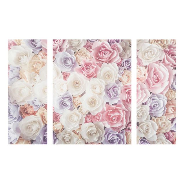 Quadros florais Pastel Paper Art Roses