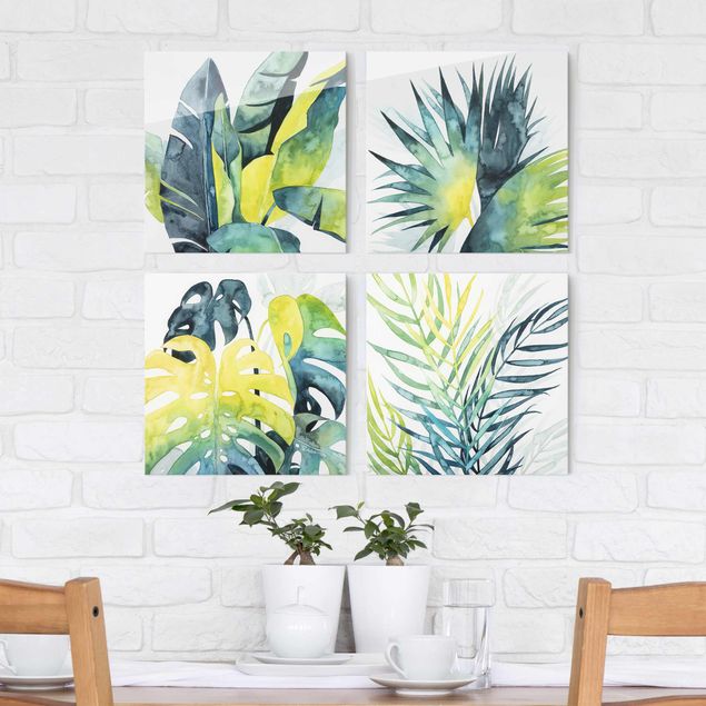 decoraçao para parede de cozinha Tropical Foliage Set I