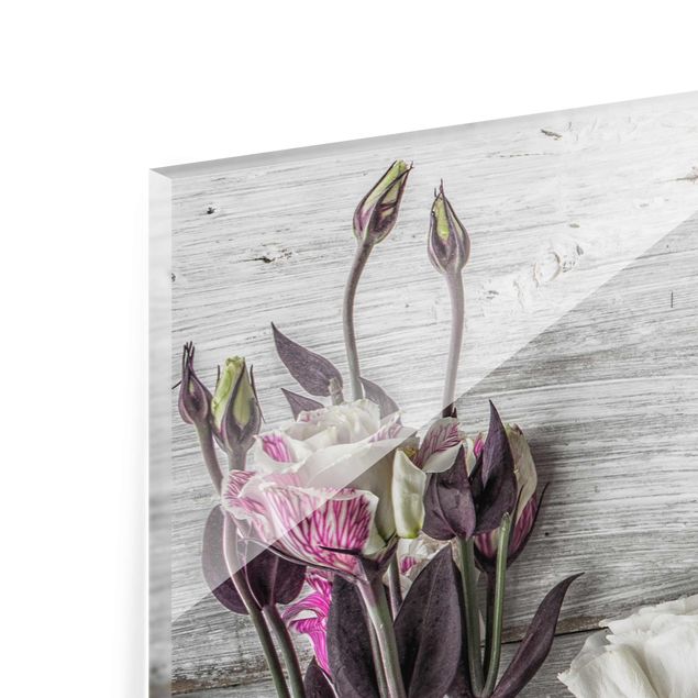 Quadros em cinza Tulip Rose Shabby Wood Look