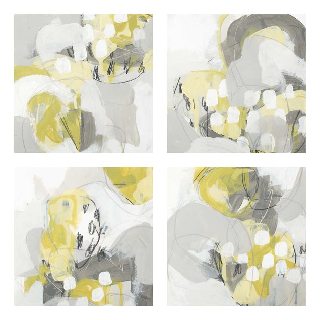 quadros abstratos modernos Lemons In The Fog Set II
