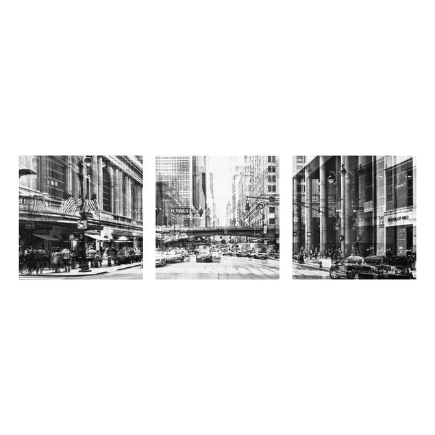 Quadros em vidro em preto e branco NYC Urban black and white